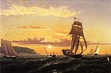 William Bradford Canvas Paintings - Sunrise on the Bay of Fundy
